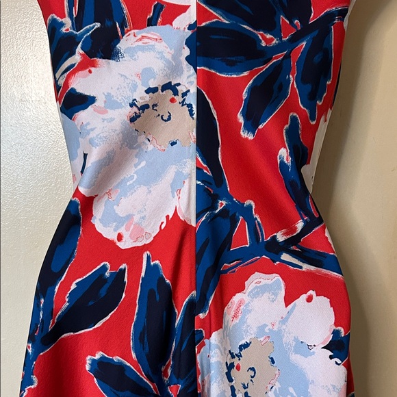 St. John Collection Floral Midi Dress in Red and Blue size 4 - Picture 9 of 13